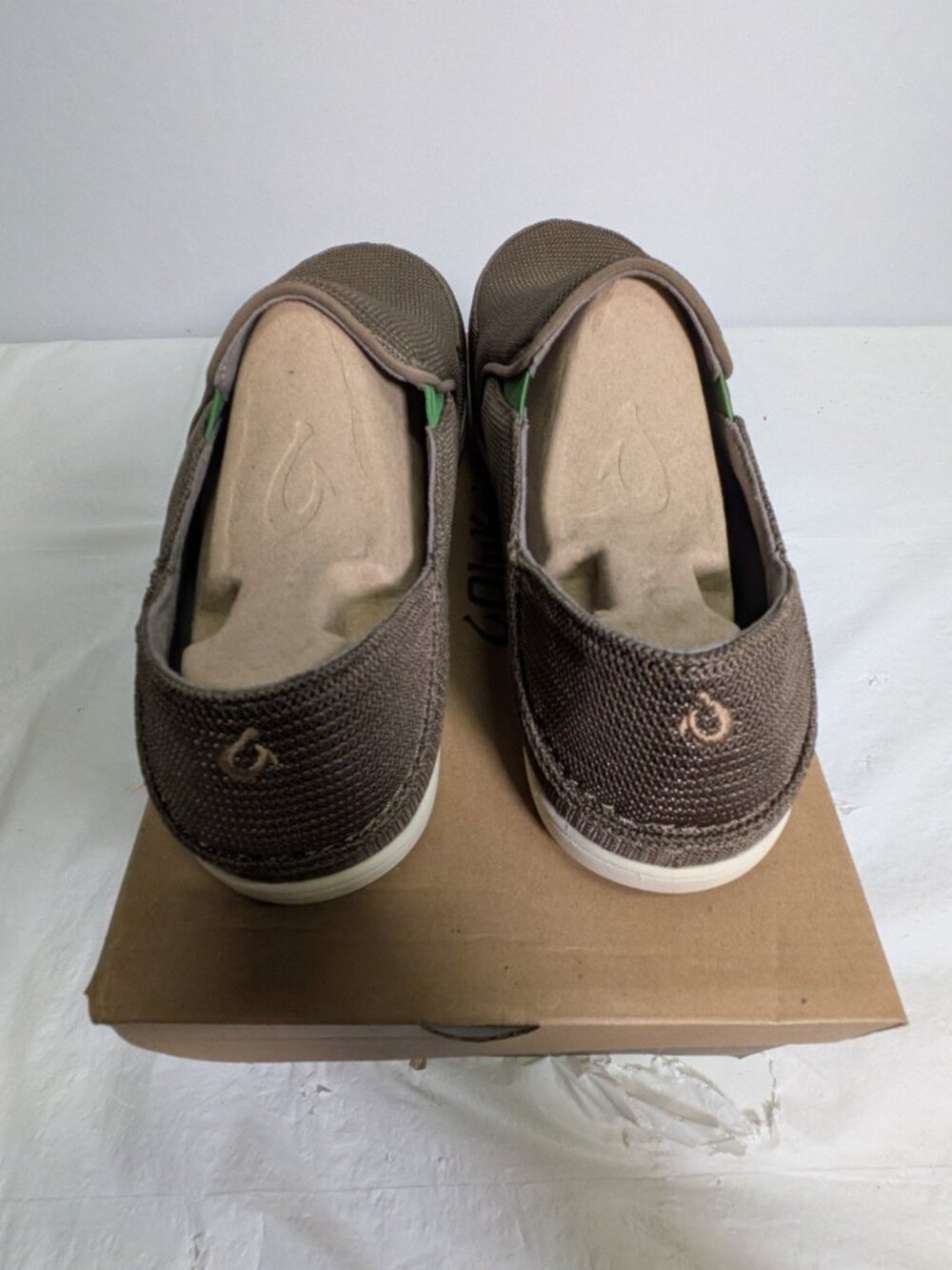 OluKai Nohea Mesh Mens 12 Dark Wood Brown Slip On Shoes Casual Sneakers - Picture 3 of 6